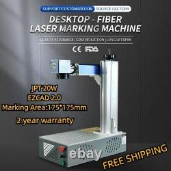 Machine de marquage laser à fibre 20W JPT 175175mm pour métaux, gravure sur or et argent, homologuée FDA