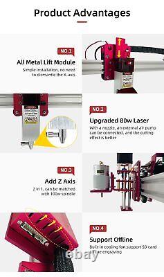 Module laser 80W pour machine de gravure et de découpe laser CNC avec une zone de gravure de 1M1M