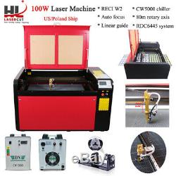 Reci 100w Co2 Gravure Au Laser Machine De Découpe / Engraver & Auto Focus Lift 390mm