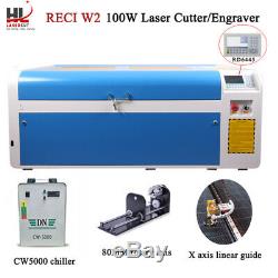 Reci W2 100w Laser Co2 Cutter Découpe Laser Gravure Cw5000 Rail De Guidage Linéaire Us Navire